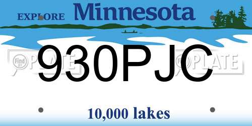 930PJC Minnesota License Plate