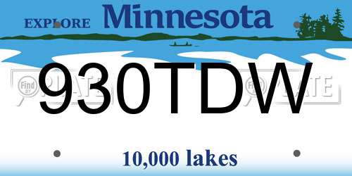 930TDW Minnesota License Plate