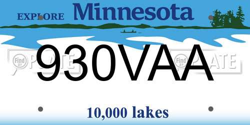 930VAA Minnesota License Plate
