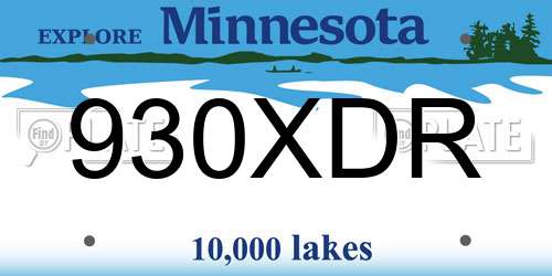 930XDR Minnesota License Plate