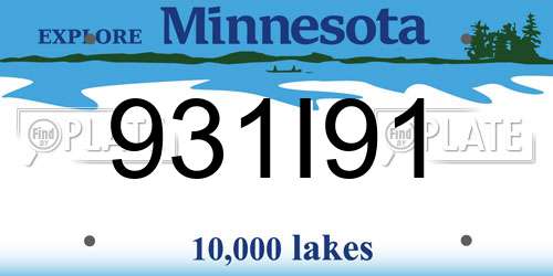 931I91 Minnesota License Plate