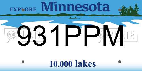 931PPM Minnesota License Plate