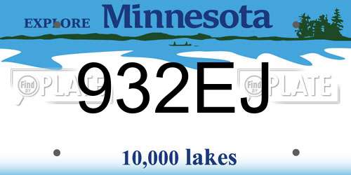 932EJ Minnesota License Plate