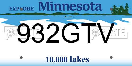 932GTV Minnesota License Plate