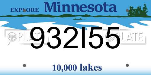 932I55 Minnesota License Plate