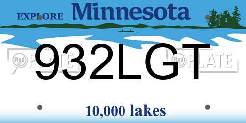 932LGT Minnesota License Plate