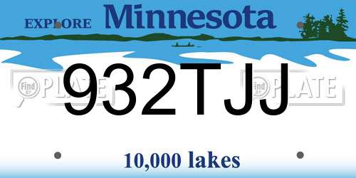 932TJJ Minnesota License Plate