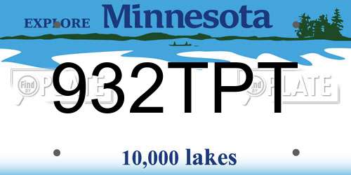932TPT Minnesota License Plate