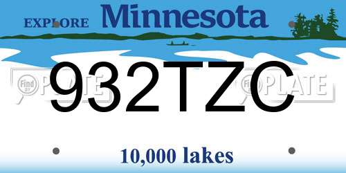 932TZC Minnesota License Plate