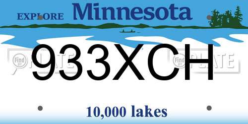 933XCH Minnesota License Plate