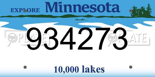 934273 Minnesota License Plate