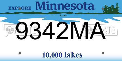 9342MA Minnesota License Plate