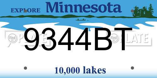 9344BT Minnesota License Plate
