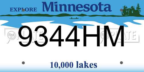 9344HM Minnesota License Plate
