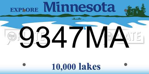 9347MA Minnesota License Plate