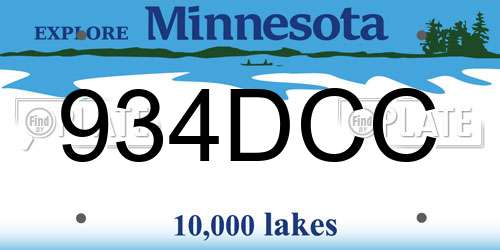 934DCC Minnesota License Plate