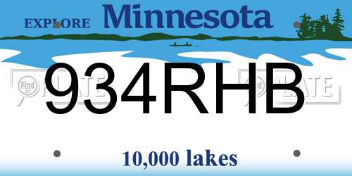 934RHB Minnesota License Plate