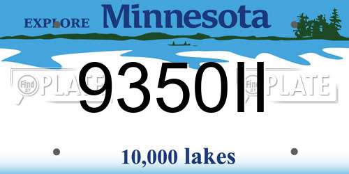 9350II Minnesota License Plate
