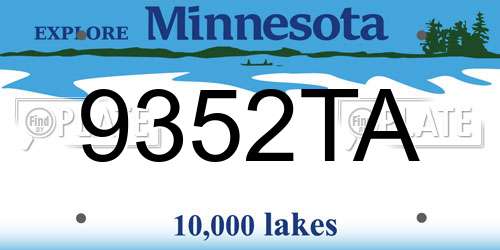 9352TA Minnesota License Plate