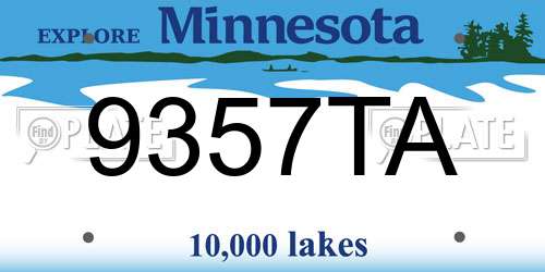 9357TA Minnesota License Plate