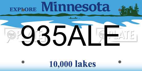 935ALE Minnesota License Plate