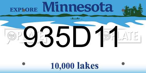 935D11 Minnesota License Plate