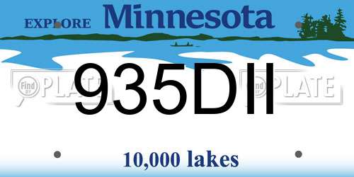 935DII Minnesota License Plate