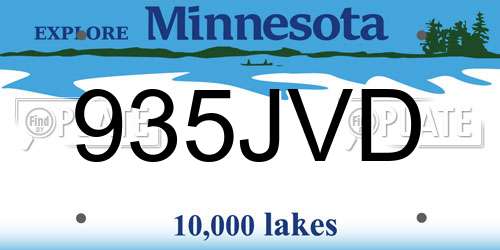 935JVD Minnesota License Plate