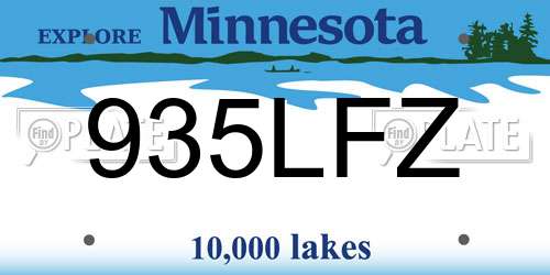 935LFZ Minnesota License Plate
