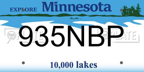 935NBP Minnesota License Plate
