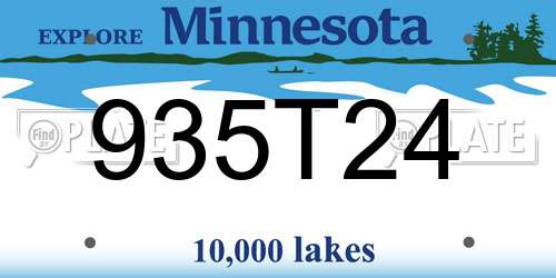 935T24 Minnesota License Plate