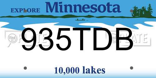 935TDB Minnesota License Plate