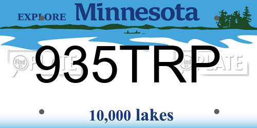 935TRP Minnesota License Plate