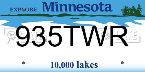 935TWR Minnesota License Plate