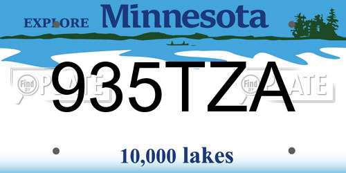 935TZA Minnesota License Plate