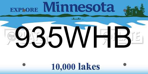 935WHB Minnesota License Plate