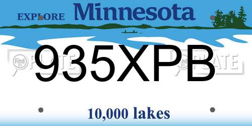 935XPB Minnesota License Plate