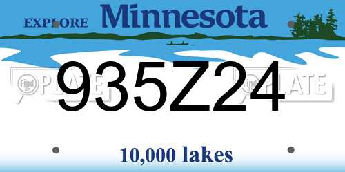 935Z24 Minnesota License Plate