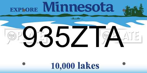 935ZTA Minnesota License Plate