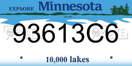 93613C6 Minnesota License Plate