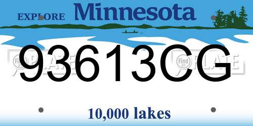 93613CG Minnesota License Plate