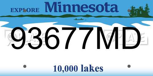 93677MD Minnesota License Plate