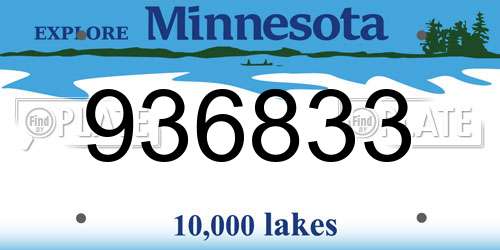 936833 Minnesota License Plate