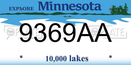 9369AA Minnesota License Plate