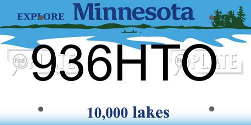 936HTO Minnesota License Plate
