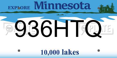 936HTQ Minnesota License Plate