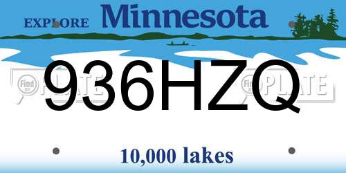 936HZQ Minnesota License Plate