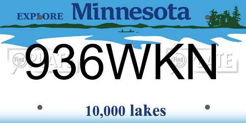 936WKN Minnesota License Plate