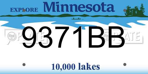 9371BB Minnesota License Plate