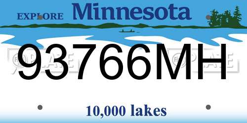 93766MH Minnesota License Plate